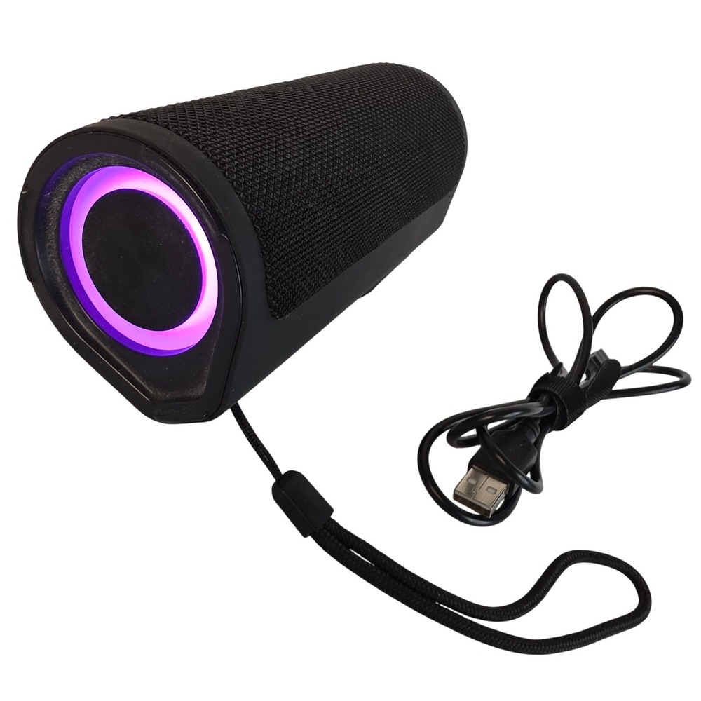 Heysong Reverb Bluetooth Speaker Black LED Light Portable Wireless